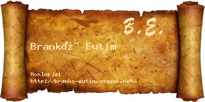 Brankó Eutim névjegykártya